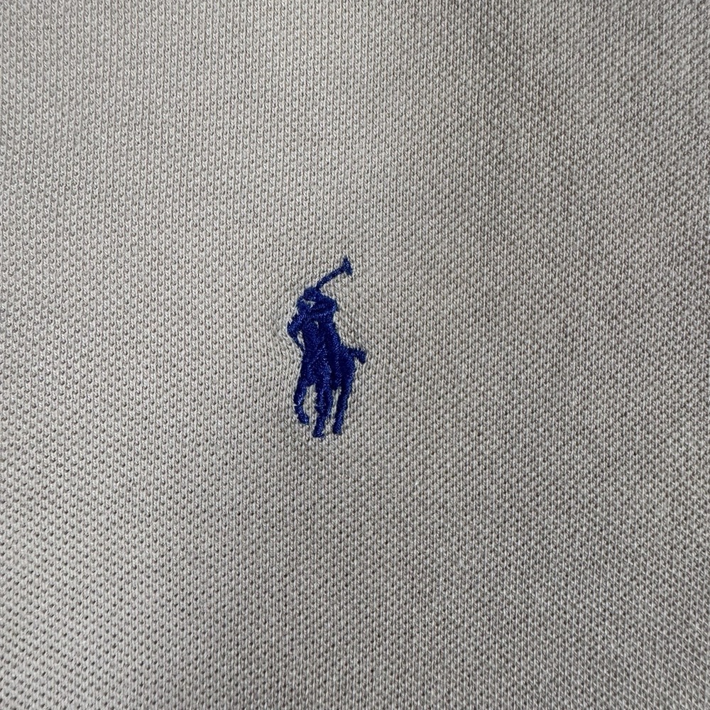 POLO RALPH LAUREN Vintage Shirt Men L Beige Cotton Pony Logo Preppy - Picture 3 of 15